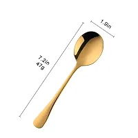 CITNAC Gold Soup Spoon 7.5 Stainless Steel Titanium Plating Shiny Golden Round Spoons Silverware, Gold Table Spoon Table Spoon Set Sturdy Easy to Clean, Dishwasher Safe-thumb1