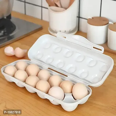 CITNAC Egg Holder for Refrigerator | Plastic Egg Holder | BPA Free Fridge Organizer with Lid | 12 Egg Tray, (grey, 1PCS) (Grey)