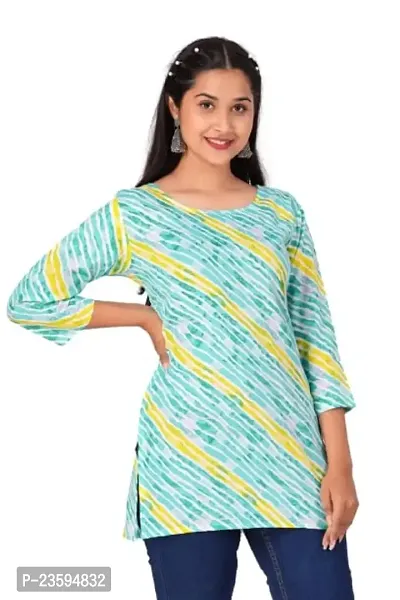 Women's Rayon Straight Short Kurti (Rama Green_L)-thumb0