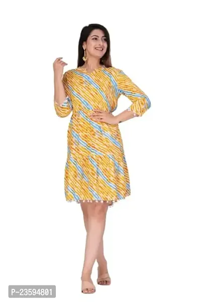 Women's Rayon Blend Floral Printed Anarkali Kurta (Yellow_2XL)-thumb0