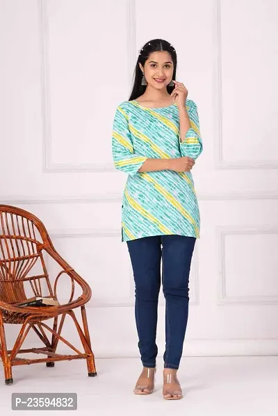 Women's Rayon Straight Short Kurti (Rama Green_L)-thumb3