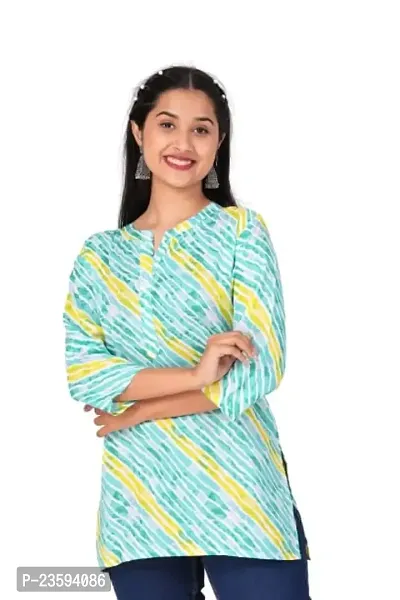 Women's Rayon Straight Regular Short Kurti (Rama Green_2XL)-thumb0