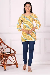 New Balaji Textile Women's Rayon Lehriya Printed Straight Short Kurti-thumb2