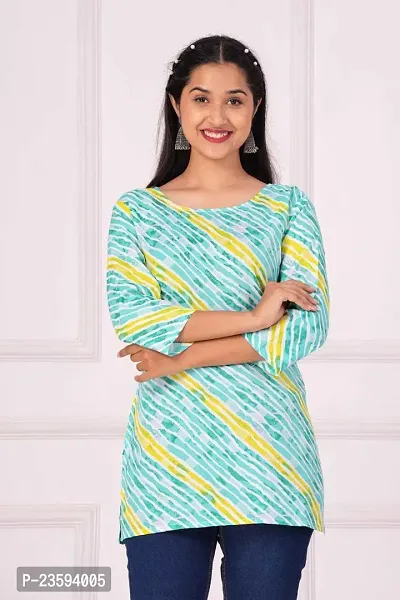 Women's Rayon Straight Short Kurti (Rama Green_M)-thumb4