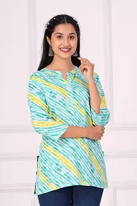 New Balaji Textile Womens Cotton Printed Straight Short Kurti (Rama Green_2XL)-thumb3