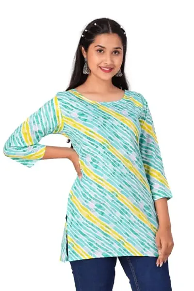 Women's Rayon Straight Short Kurti (Rama Green_2XL)