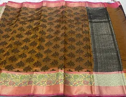 Beautiful Banarasi Silk Saree with Blouse piece For Women-thumb1