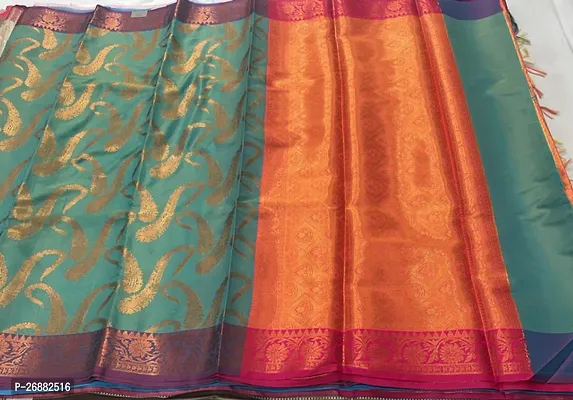 Beautiful Banarasi Silk Saree with Blouse piece For Women-thumb2