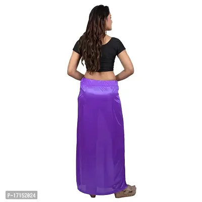 Women Satin Lycra Stretchable petticot Dark Purple-thumb2