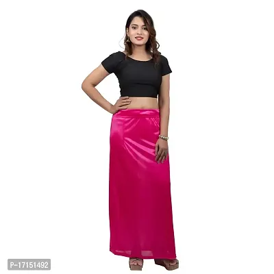 Women Satin Lycra Stretchable petticot Pink-thumb0