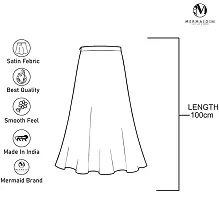 Women's Satin Petticoat Saree Satin Underskirt Sari Satin Silk Petticoat Underwear (Petticoat-White)-thumb1