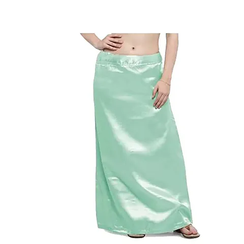 Satin Silk Saree Petticoat Underskirt Sari Indian Skirt Innerwear Sky Blue