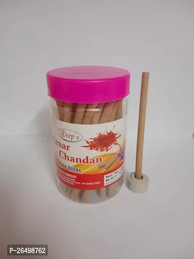 Deep Agarbathi Kesar Chandan Dhoop Sticks For Pooja With Holder Agarbathi 100gm-thumb0