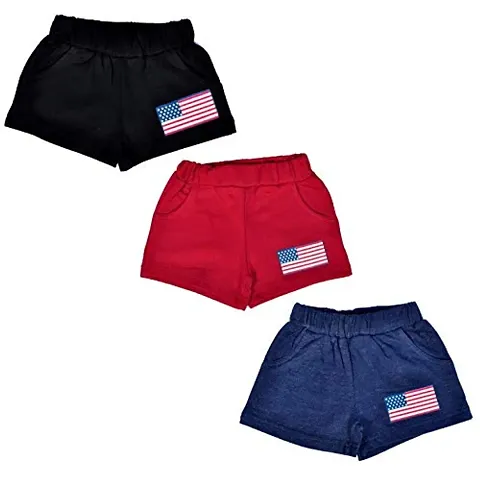 Happy Happy Girls Colour Shorts (Pack of 3) for Casual, Regular use, Exercise, Jogging, Cycling Sports