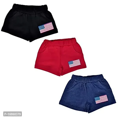 Happy Happy Girls Multi Colour Shorts (Pack of 3) for Casual, Regular use, Exercise, Jogging, Cycling  Sports