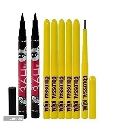 Trendy Eye Care Black Kajal With Yanqina 36 H Longlasting Eyeliner-thumb0