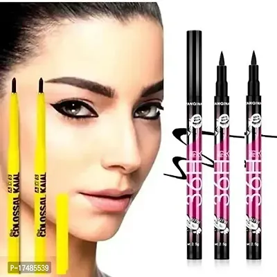 Trendy Eye Care Black Kajal With Yanqina 36 H Longlasting Eyeliner