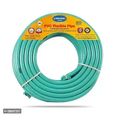 15 Meters PVC Flexible Hose Pipe For Watering Home Garden - Green 0.75 Inch