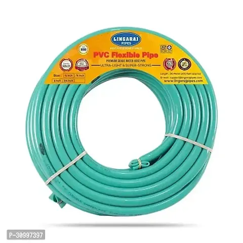 15 Meters PVC Flexible Hose Pipe For Watering Home Garden - Green 0.75 Inch