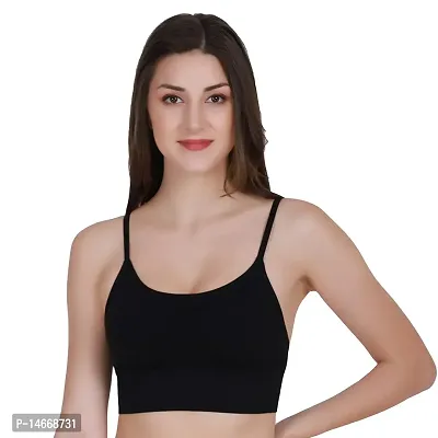 Buy Stylish Black Cotton Blend Solid Camisole Bras For Women Online In  India At Discounted Prices