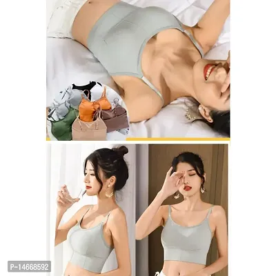 Stylish Grey Cotton Solid Bras For Women-thumb3