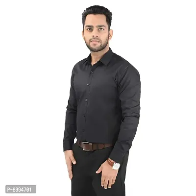CRAFT HEAVEN Men Casual Cotton Full Sleeves Formal Regular Slim Fit Plain Office Shirts-thumb4