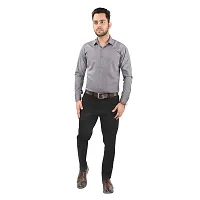 CRAFT HEAVEN Men Casual Cotton Full Sleeves Formal Regular Slim Fit Plain Office Shirts - Grey, Medium-thumb2