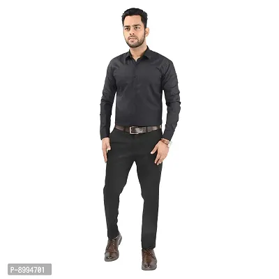 CRAFT HEAVEN Men Casual Cotton Full Sleeves Formal Regular Slim Fit Plain Office Shirts-thumb3