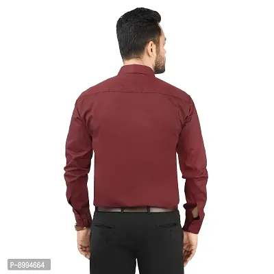 CRAFT HEAVEN Men Casual Cotton Full Sleeves Formal Regular Slim Fit Plain Office Shirts-thumb3