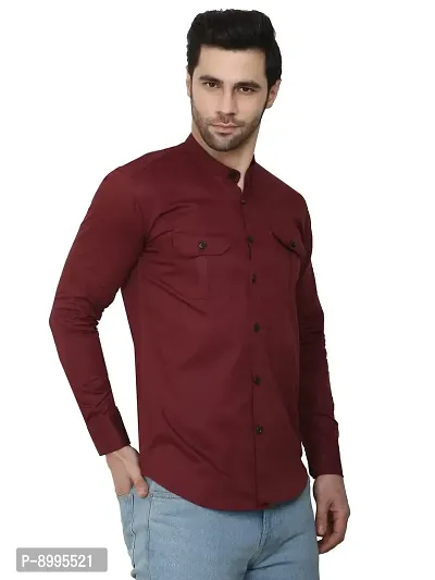 CRAFT HEAVEN Men's Solid Regular fit Casual Shirt for Men with Dual Pocket-thumb3