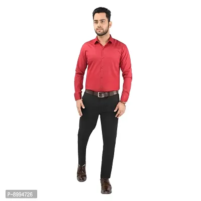 CRAFT HEAVEN Men Casual Cotton Full Sleeves Formal Regular Slim Fit Plain Office Shirts-thumb3