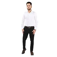 CRAFT HEAVEN Men Casual Cotton Full Sleeves Formal Regular Slim Fit Plain Office Shirts - White, Medium-thumb2