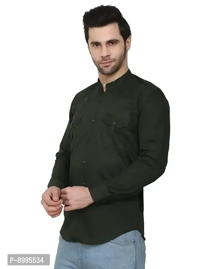 CRAFT HEAVEN Men's Solid Regular fit Casual Shirt for Men with Dual Pocket-thumb2