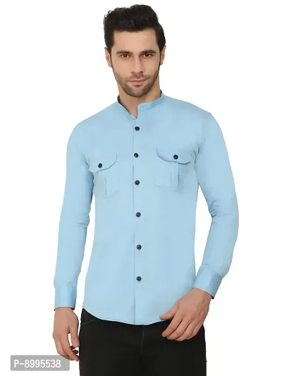 CRAFT HEAVEN Men's Solid Regular fit Casual Shirt for Men with Dual Pocket-thumb0