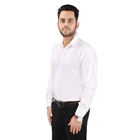 CRAFT HEAVEN Men Casual Cotton Full Sleeves Formal Regular Slim Fit Plain Office Shirts - White, Medium-thumb3