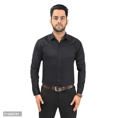 CRAFT HEAVEN Men Casual Cotton Full Sleeves Formal Regular Slim Fit Plain Office Shirts-thumb0