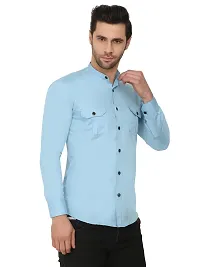 CRAFT HEAVEN Men's Solid Regular fit Casual Shirt for Men with Dual Pocket-thumb2