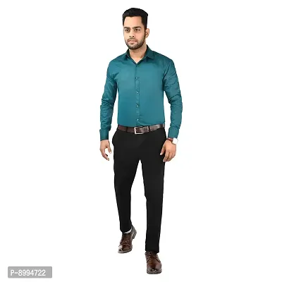 CRAFT HEAVEN Men Casual Cotton Full Sleeves Formal Regular Slim Fit Plain Office Shirts-thumb2