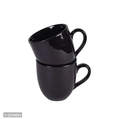 KKJ Ceramic Tea/Coffee Cups - 6 Set, Black, 130ml-thumb4