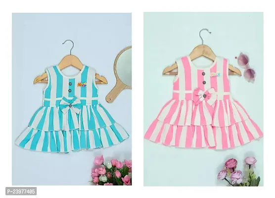 Stylish Cotton Frocks For Girl Pack Of 2-thumb0