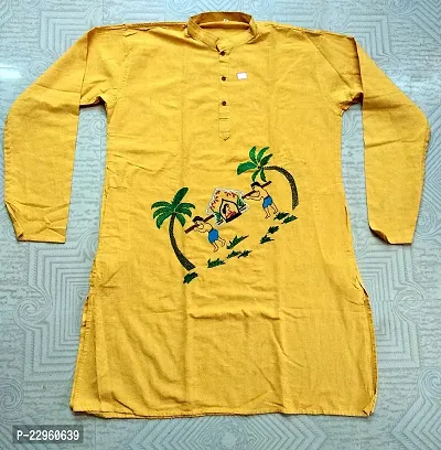 Outstanding Designed Festive Wear Kantha Stitch Cotton Kurta for Men.-thumb0