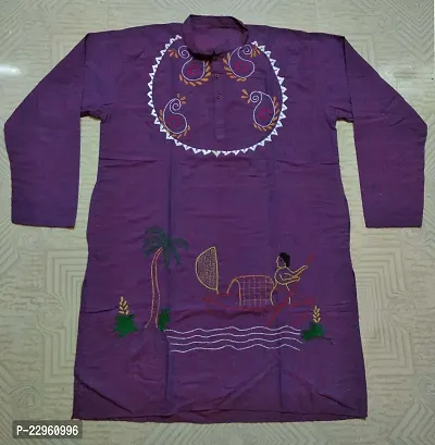 Outstanding Designed Festive Wear Kantha Stitch Cotton Kurta for Men.