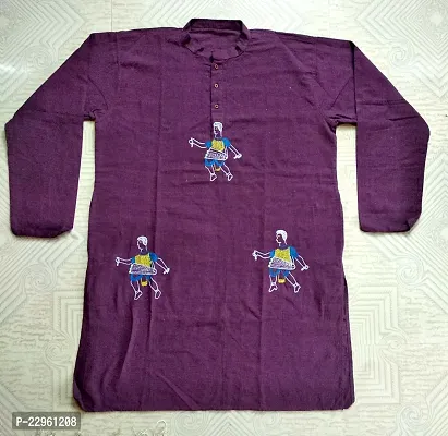 Outstanding Designed Festive Wear Kantha Stitch Cotton Kurta for Men.-thumb0