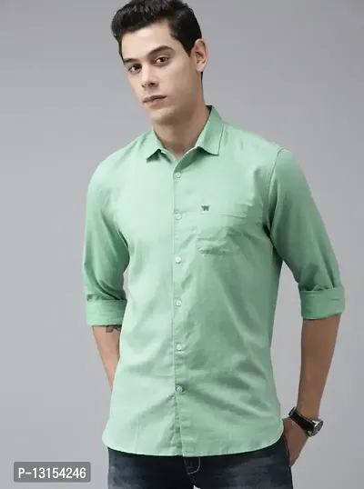 Olive shirt oo Formal Shirts For Men-thumb0