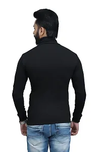Stylish Fancy Wool Solid Long Sleeves High-Neck Sweatshirt For Men-thumb2