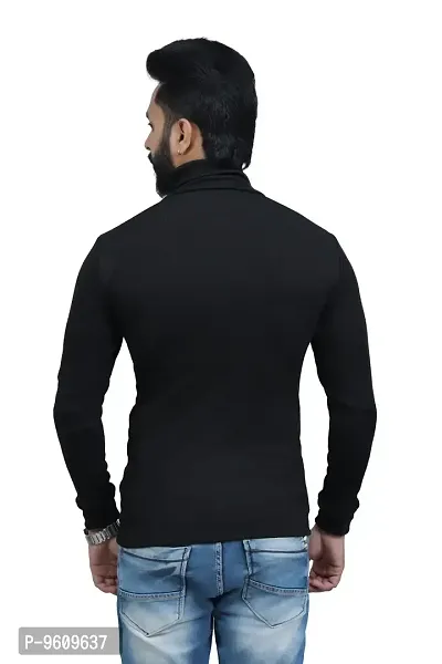 Stylish Fancy Wool Solid Long Sleeves High-Neck Sweatshirt For Men-thumb3