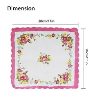 Ladies And Girls Cotton Hanky With Beautifull Flower Print Pack Of 12 Pieces-thumb1