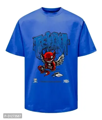 MOODIES Elite And Comfortable Blue Coloured Polyester Tees For Men-thumb0