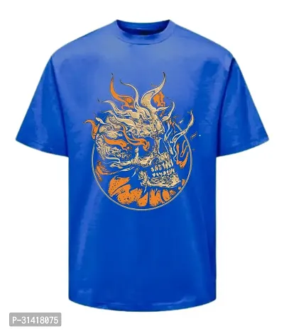 MOODIES Elite And Comfortable Blue Coloured Polyester Tees For Men-thumb0