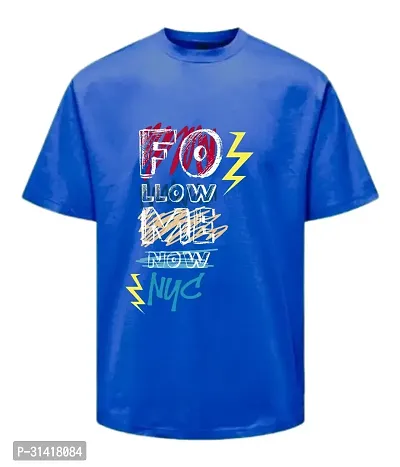 MOODIES Elite And Comfortable Blue Coloured Polyester Tees For Men-thumb0